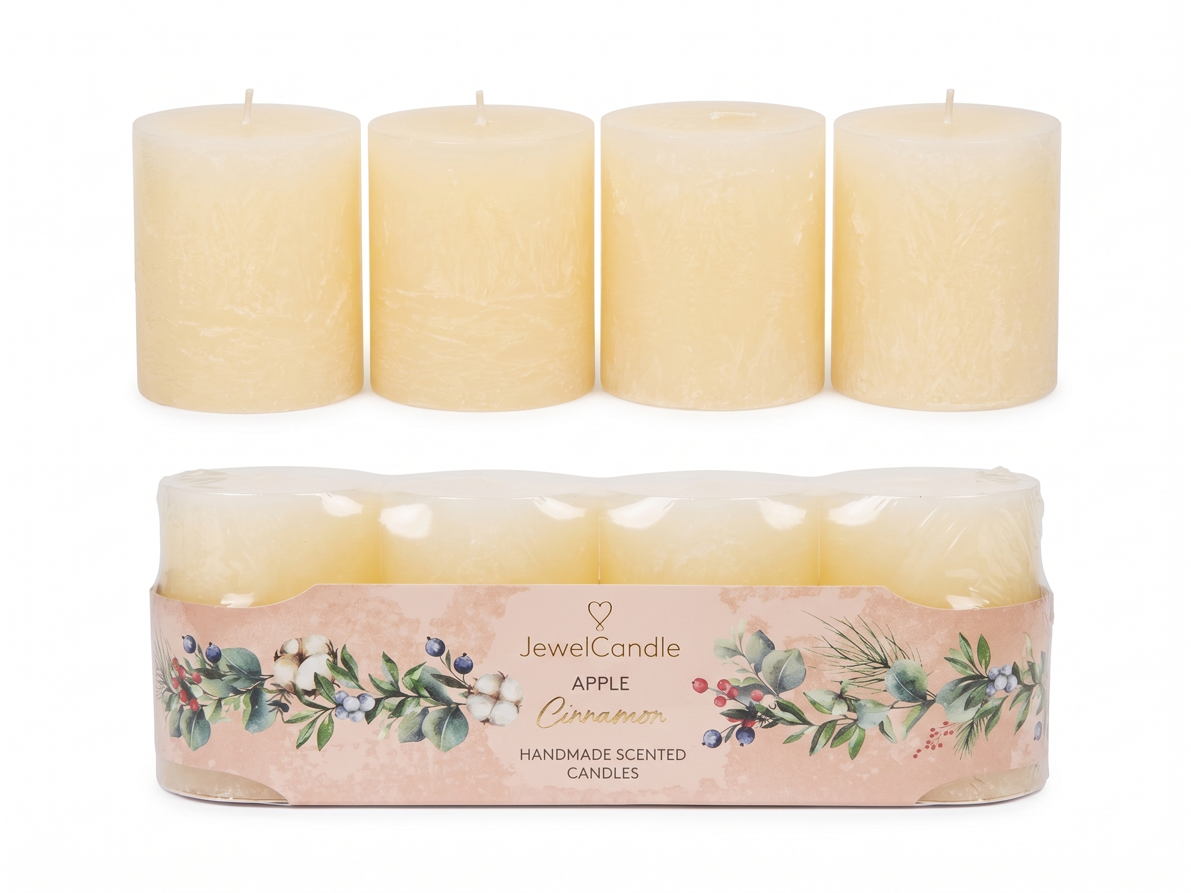Juwelkerze Apple Cinnamon 4er Pack Stumpenkerze