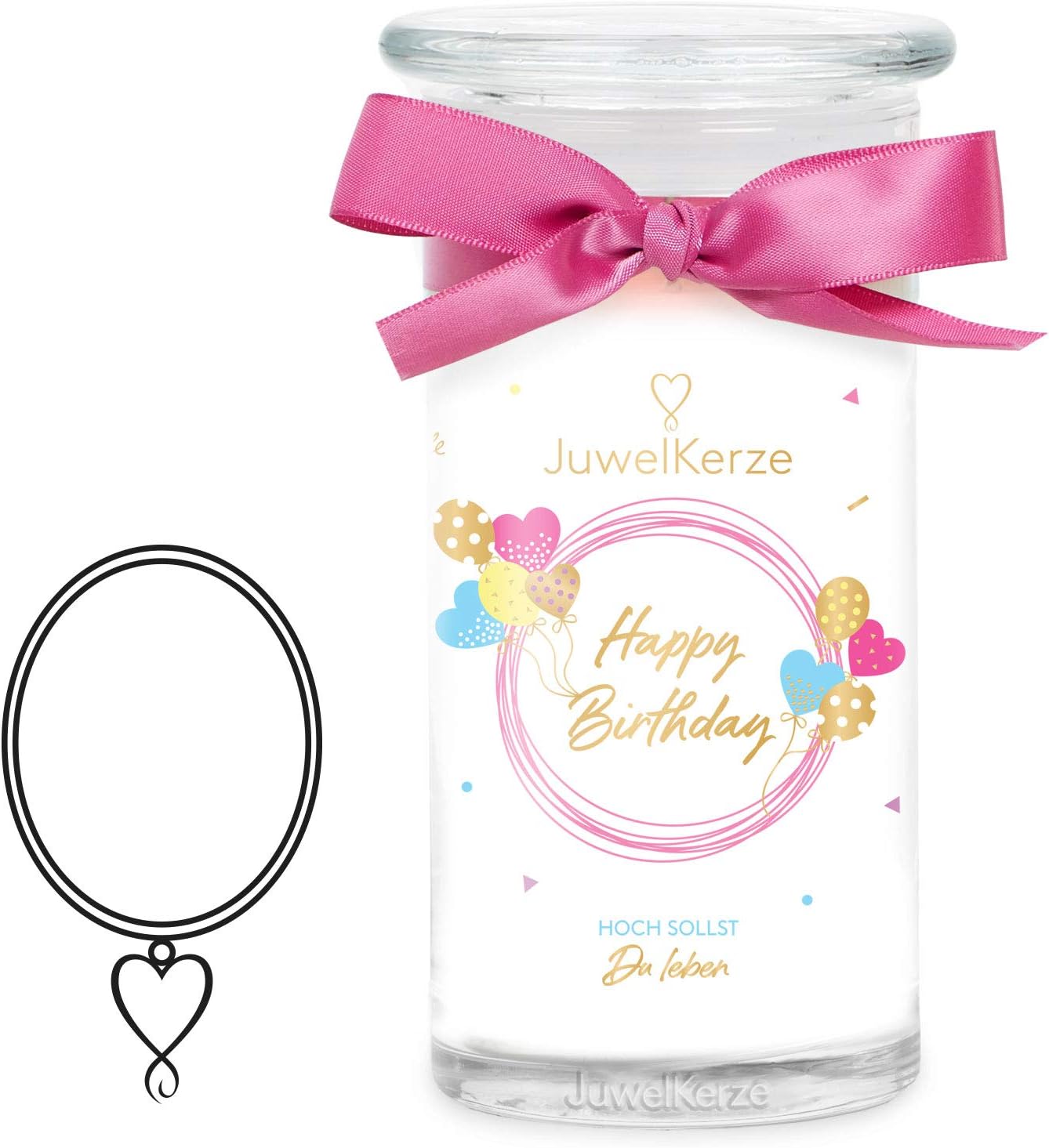 Juwelkerze Happy Birthday mit Ohrringe silber