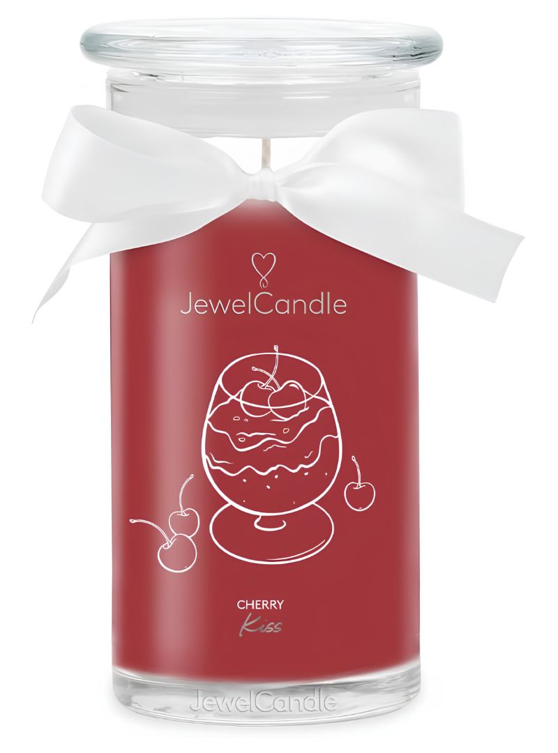 Juwelkerze Cherry Kiss mit Ring silber