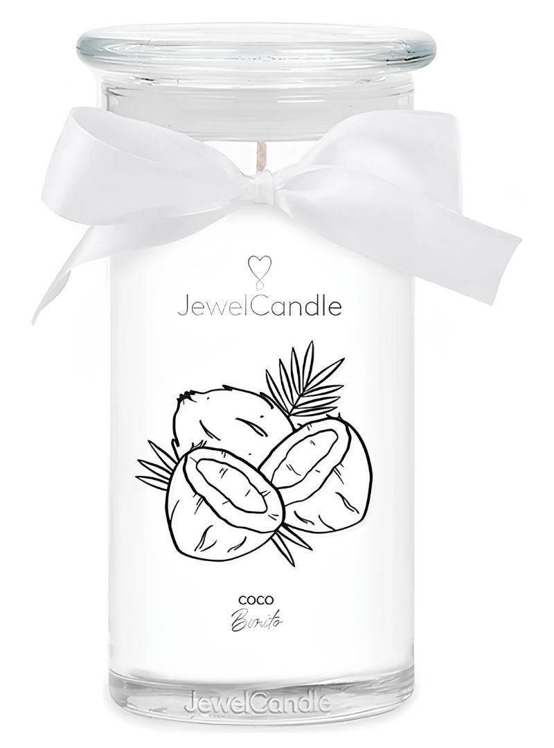 Juwelkerze Coco Bonito mit Halskette silber