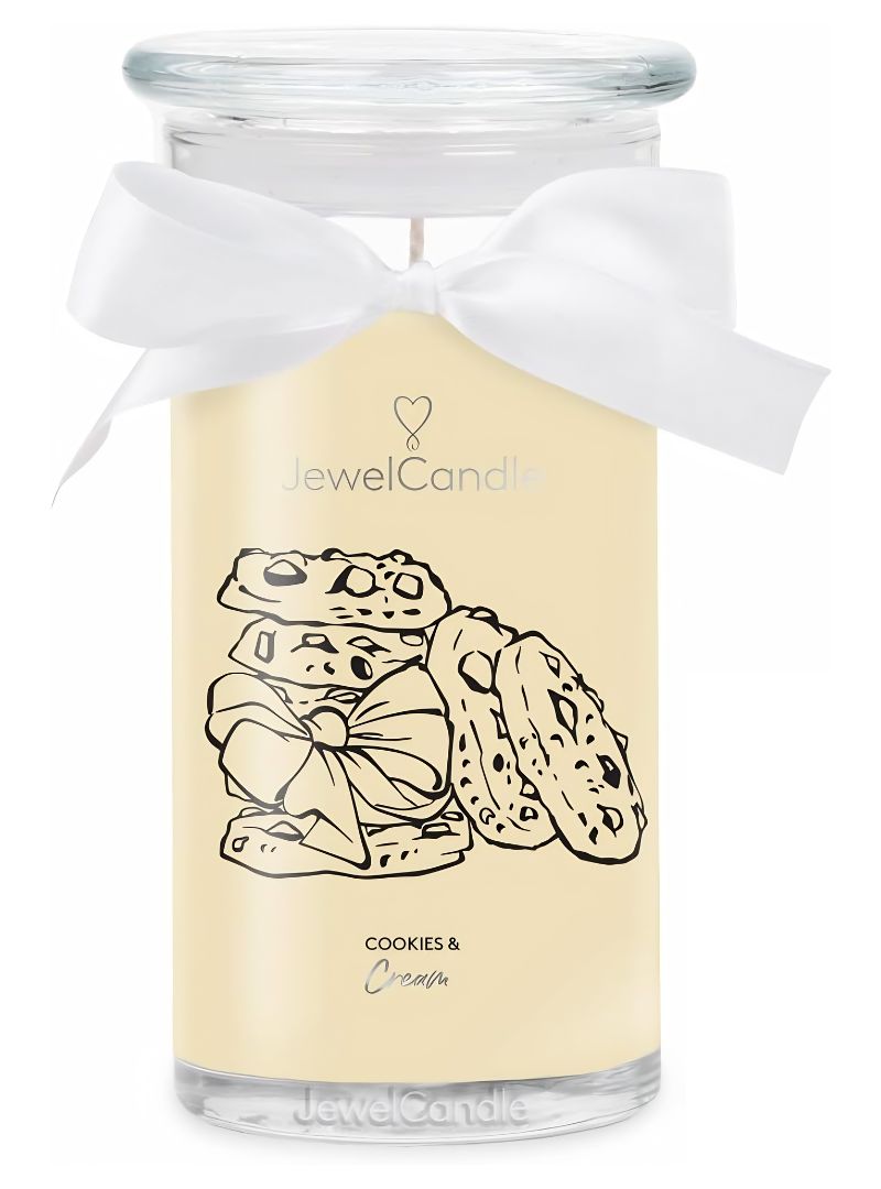 Juwelkerze Cookies & Cream mit Halskette silber