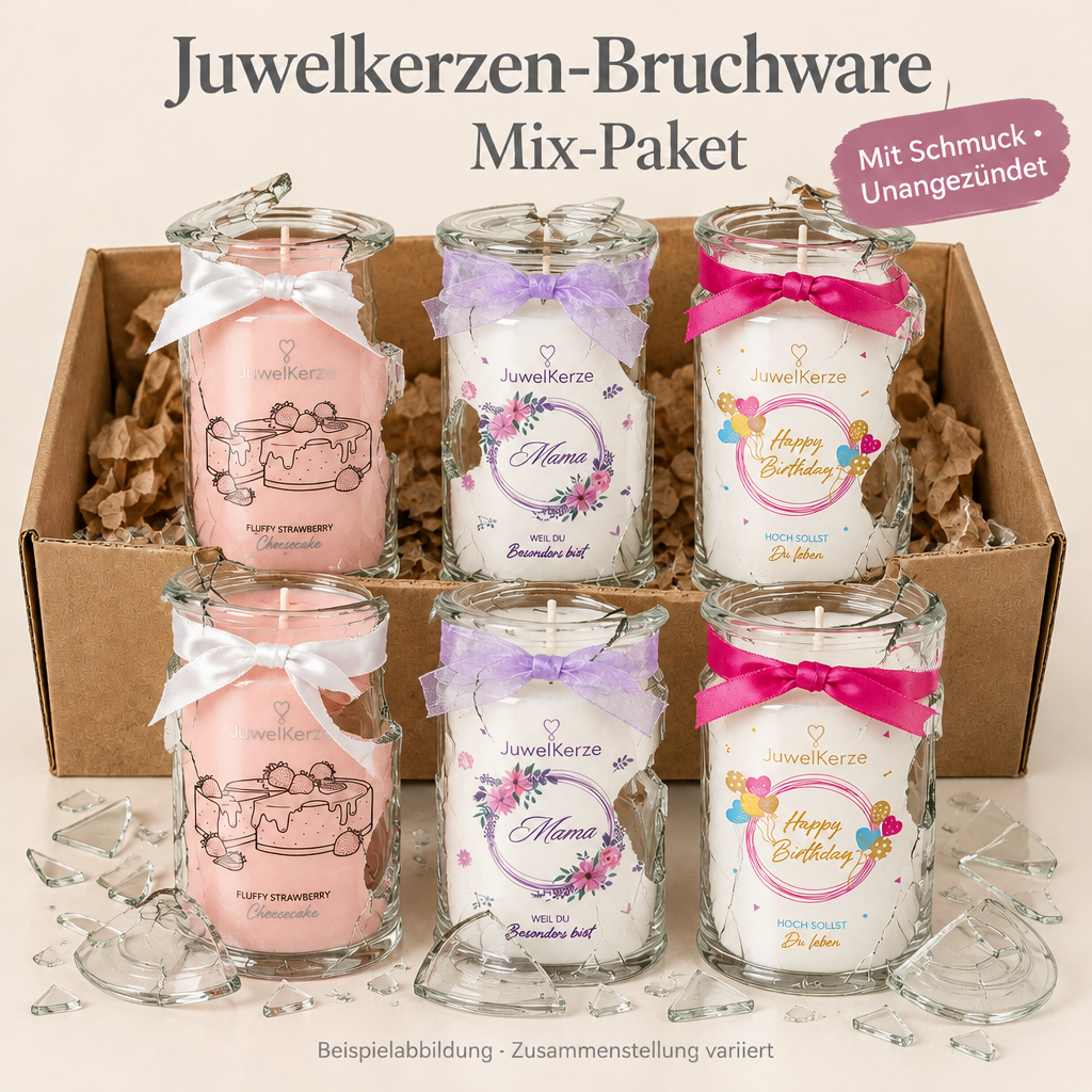 Juwelkerzen Bruchware mit Schmuck – 5 kg Mix-Paket zum Basteln & Einschmelzen