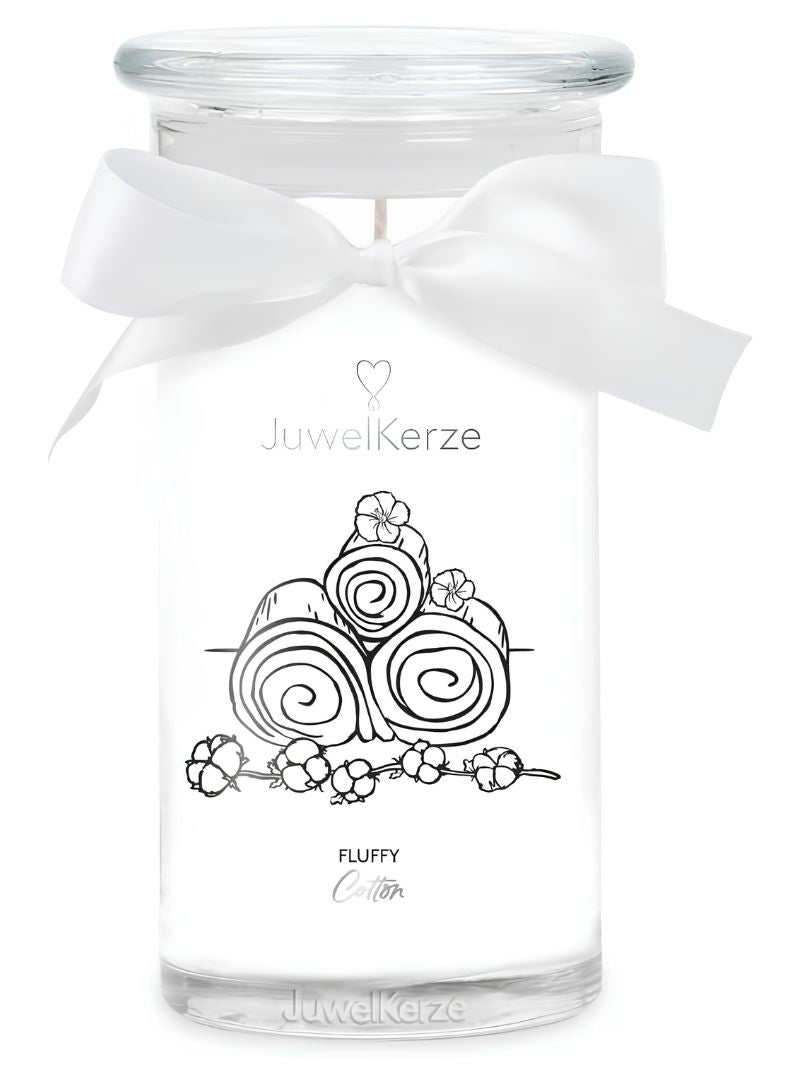 Juwelkerze Fluffy Cotton mit Halskette silber