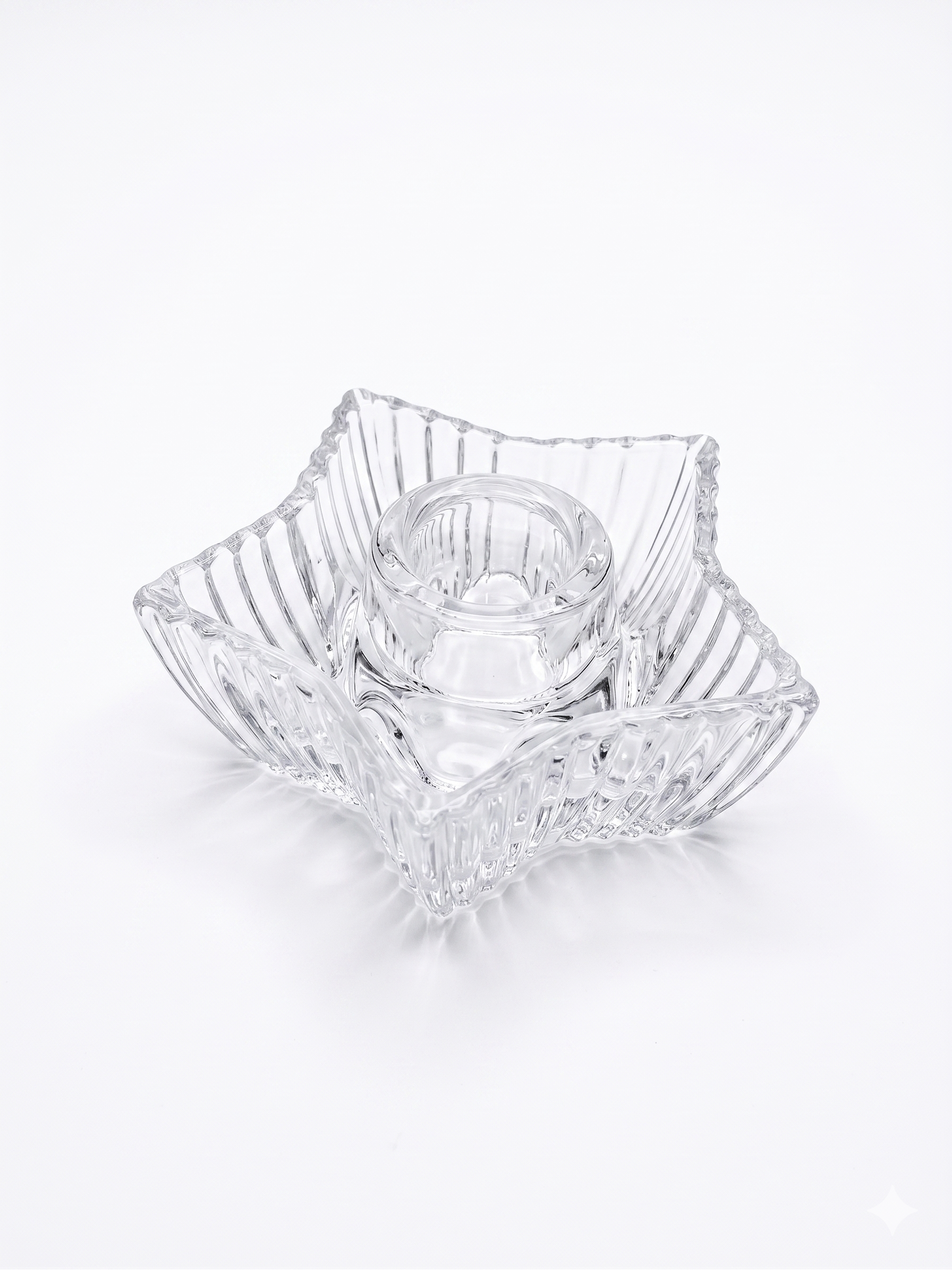 JuwelKerze Glas Stabkerzenhalter in Sternform