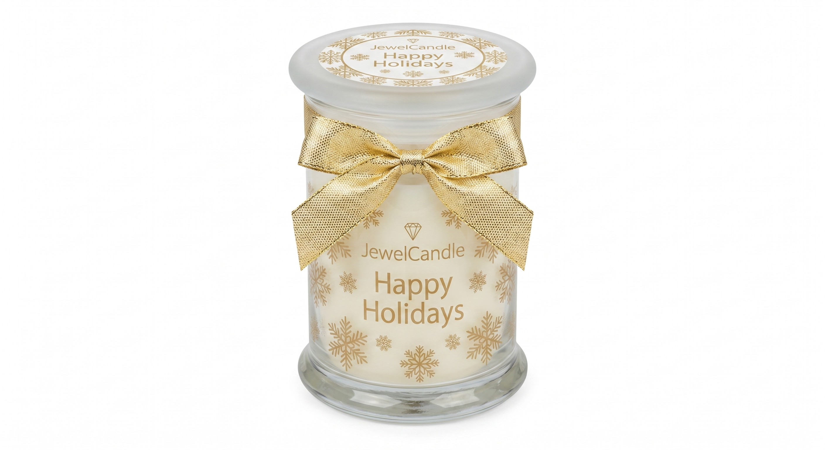 Juwelkerze Happy Holidays mit Halskette silber