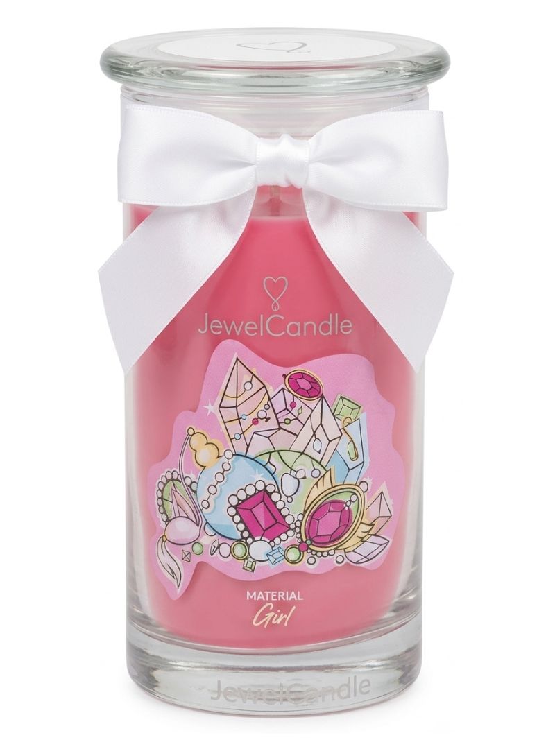 Juwelkerze Material Girl mit Halskette silber