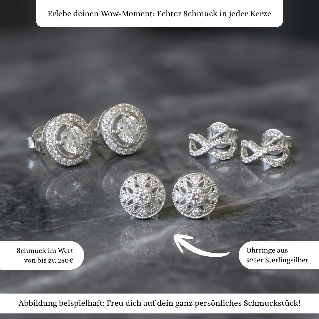 Juwelkerze Mein Lieblingsmensch mit Ohrringe silber