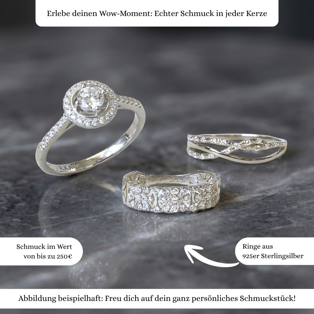 Juwelkerze ICONIC mit Ring silber