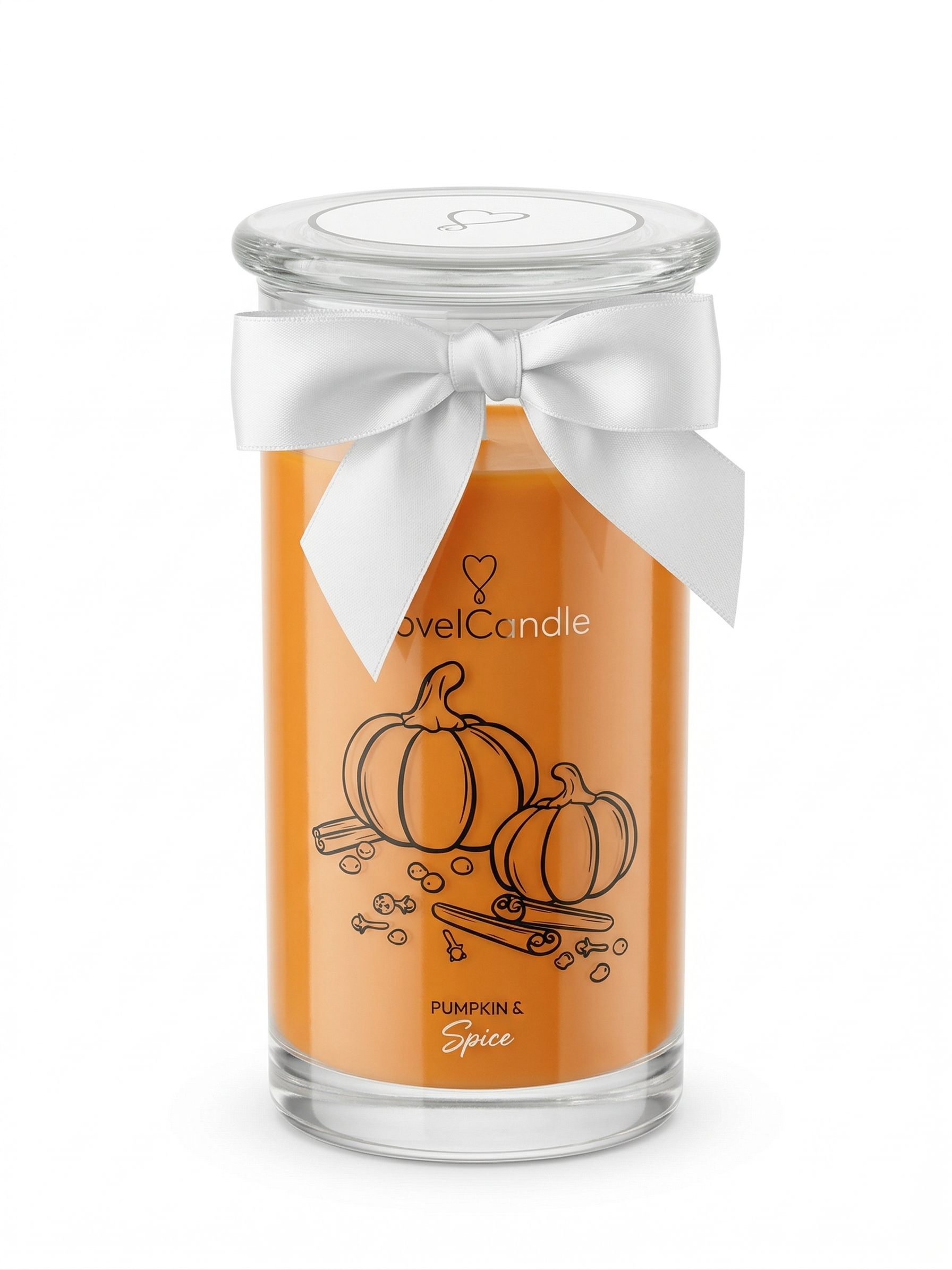 Juwelkerze Pumpkin & Spice mit Halskette silber