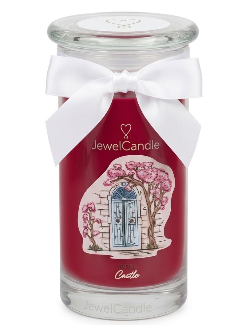 Juwelkerze Rustic Castle mit Ohrringe silber