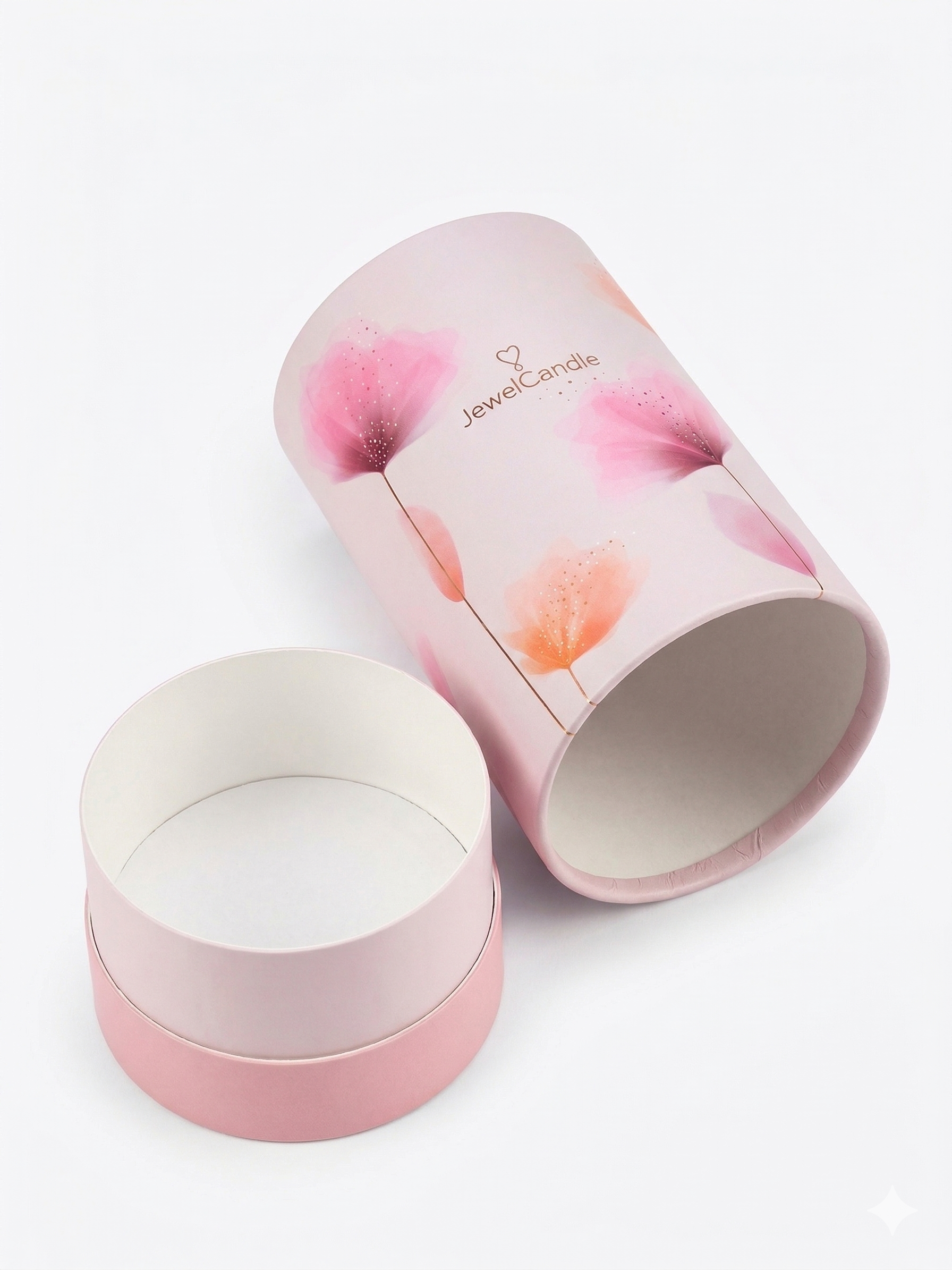 Geschenkverpackung rund für Juwelkerze "Flowers"
