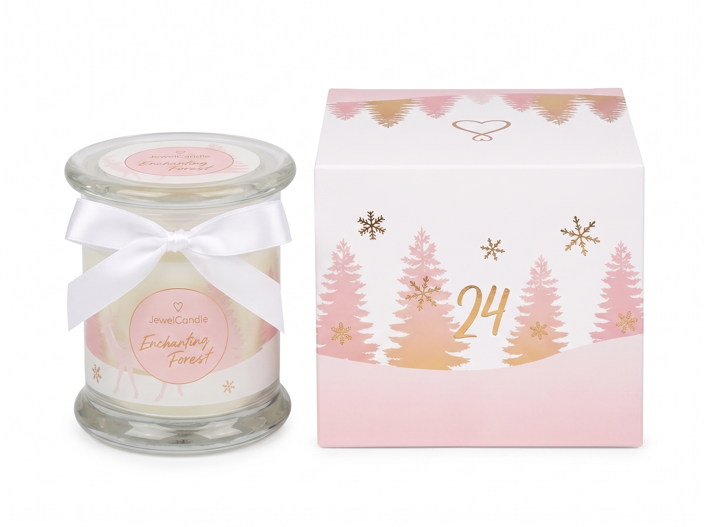 Juwelkerze Enchanting Forest mit Ohrringe, rosegold