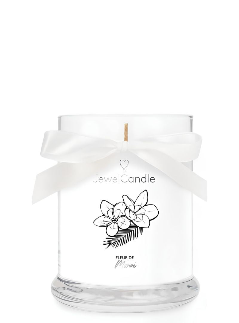Juwelkerze Fleur De Monoi mit Halskette silber
