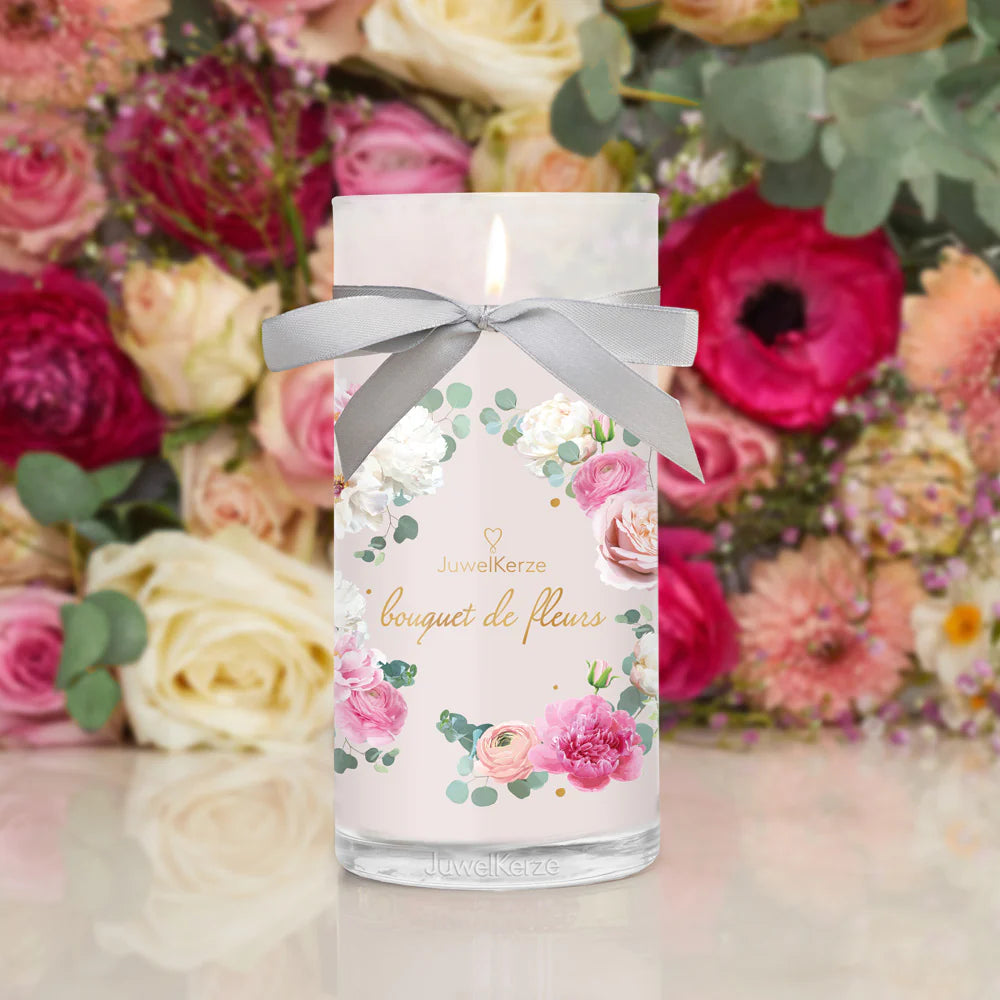 Juwelkerze Bouquet de fleurs by Franzi Richter mit Ohrringe