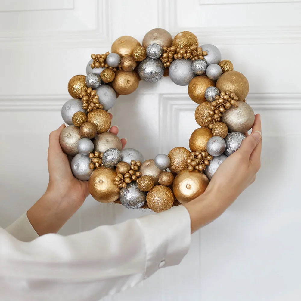 JuwelKerze Weihnachtlicher und festlicher Kranz Golden Christmas