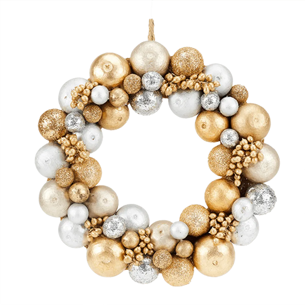 JuwelKerze Weihnachtlicher und festlicher Kranz Golden Christmas