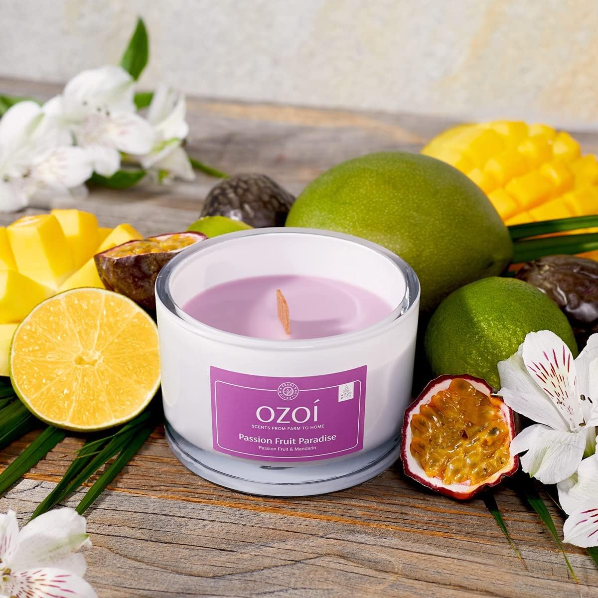 OZOI - Passion Fruit Paradise Duftkerze mit Holzdocht Klein