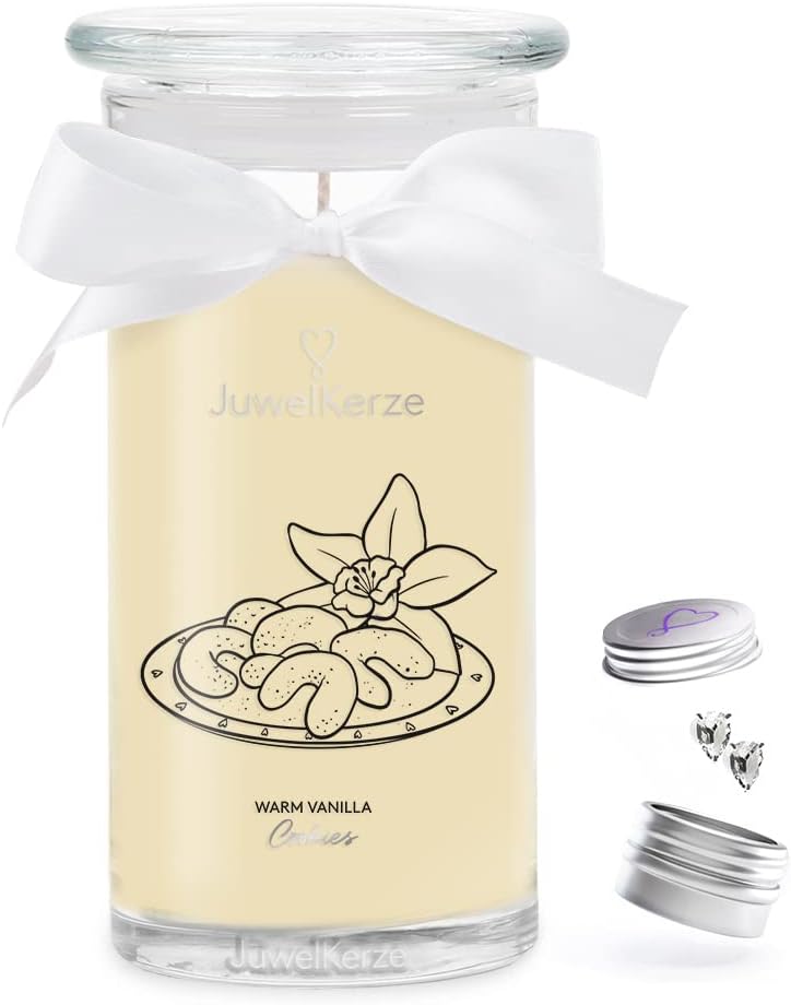 Juwelkerze Warm Vanilla Cookies mit Ohrringe silber