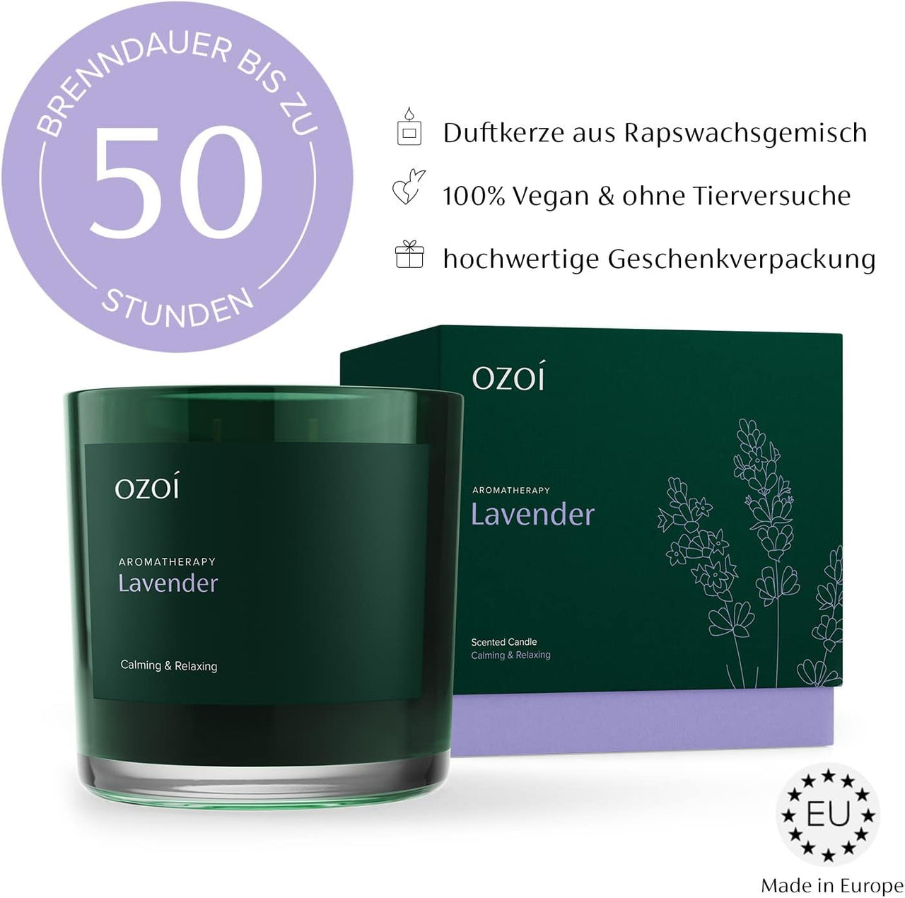 OZOI - Lavender Aromatherapie Kerze Mittel