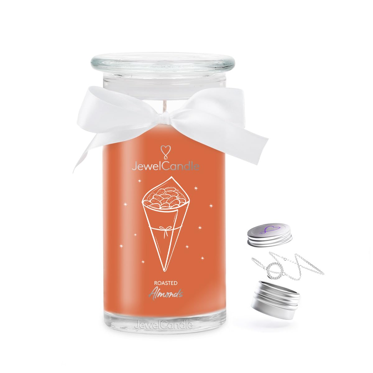 Juwelkerze Roasted Almonds mit Halskette silber
