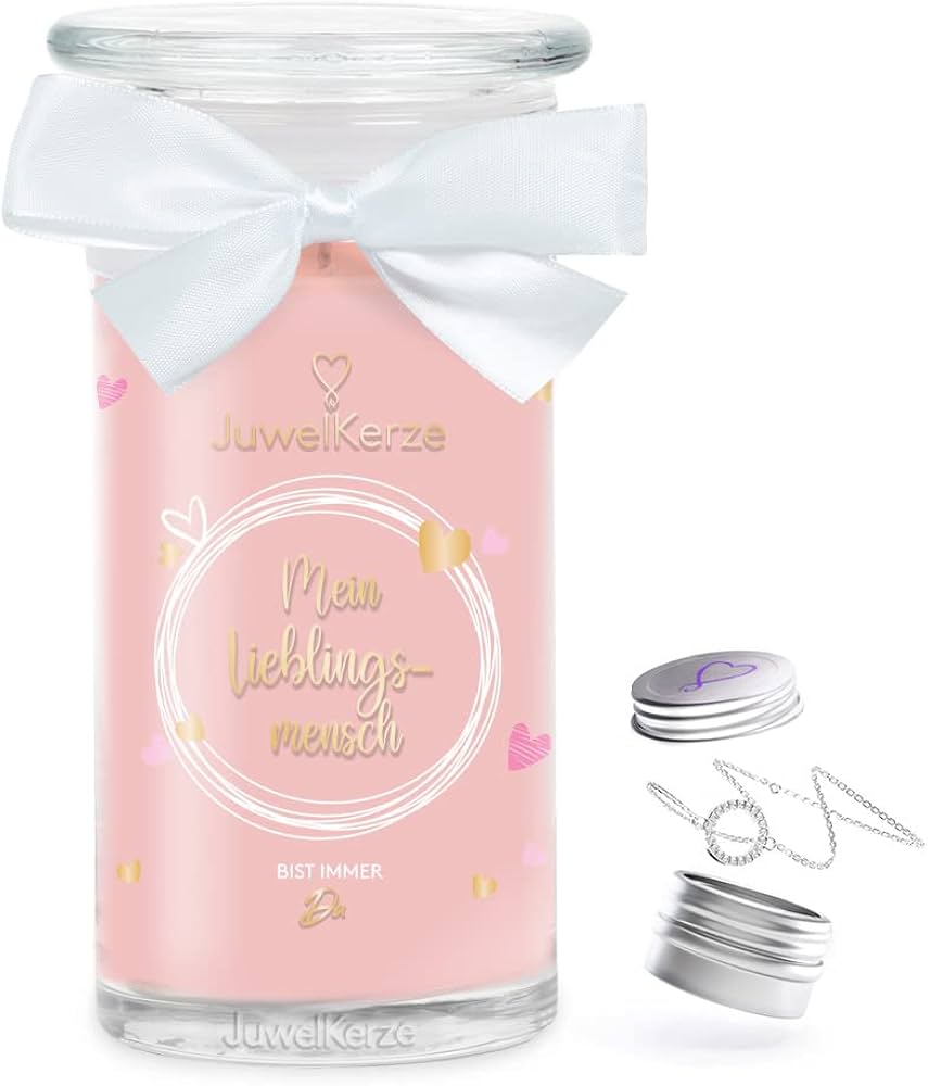 Juwelkerze Mein Lieblingsmensch mit Ring silber