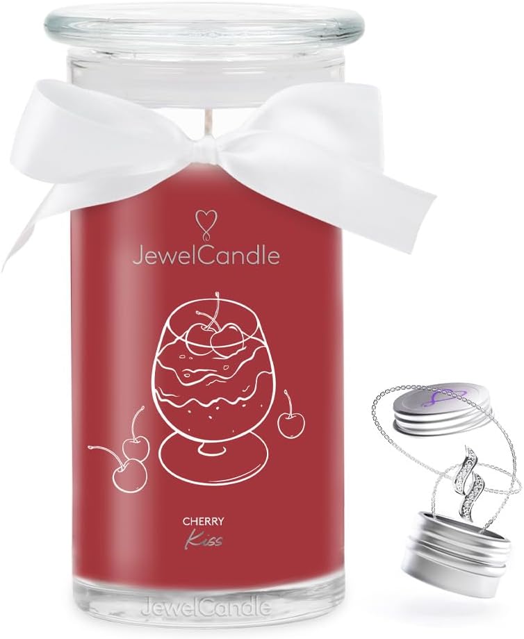 Juwelkerze Cherry Kiss mit Ring silber