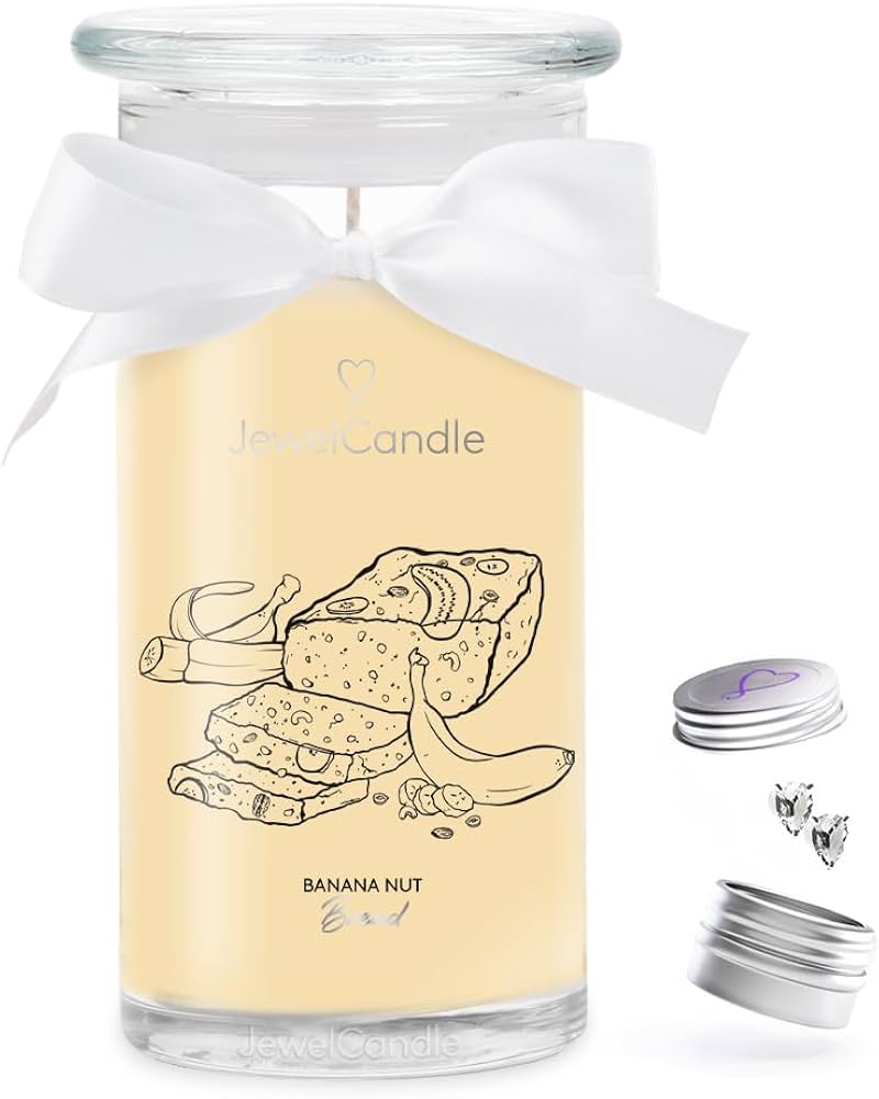 Juwelkerze Banana Nut Bread mit Halskette silber