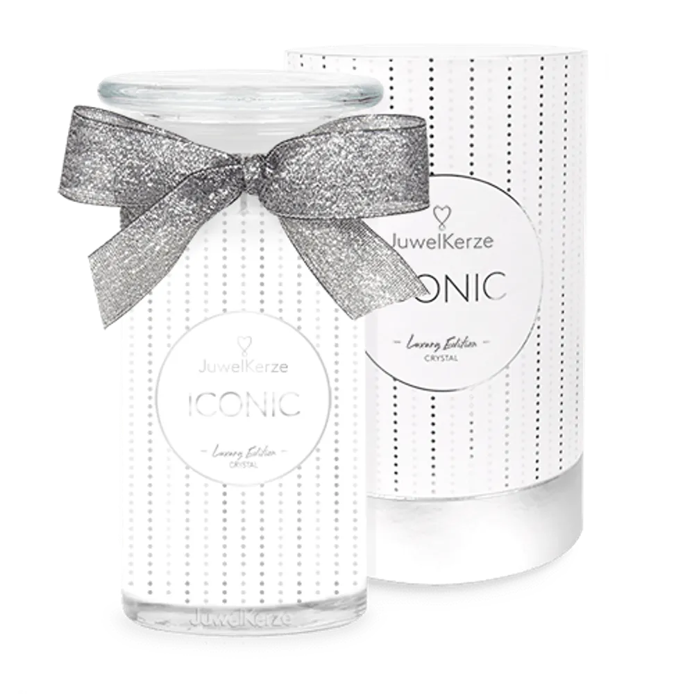 Juwelkerze ICONIC mit Geschenkverpackung mit Halskette silber