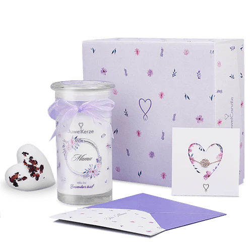 Mama/ Maman/ Mamma Box französisch - Halskette + Armband silber